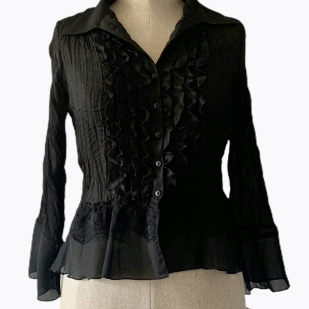 🆕Allison Taylor Ruffled Sheer blouse